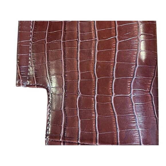 The Limited Vintage Leather Clutch Brown Alligator Y2K Preppy Retro 80s Classic - Picture 4 of 12